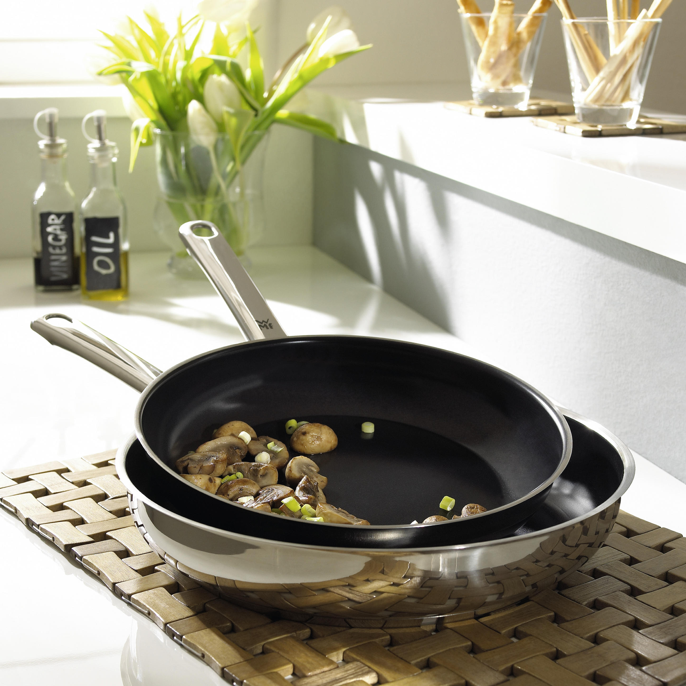 PFANNENSET 2-teilig  - Edelstahlfarben, Design, Metall (48/30/15cm) - WMF
