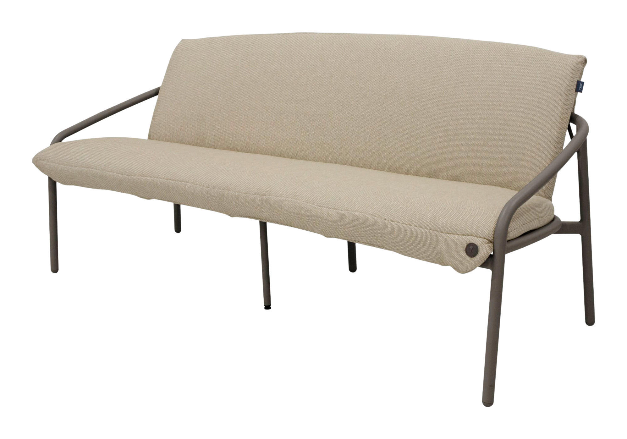 LOUNGESOFA 188/72,6/75 cm Aluminium  - Beige/Graubraun, Basics, Textil/Metall (188/72,6/75cm) - Joop!