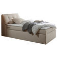BOXSPRINGBETT 120/200 cm  in Creme  - Silberfarben/Creme, Design, Kunststoff/Textil (120/200cm) - Esposa