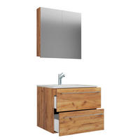 BADEZIMMER 3-teilig  in 60 cm  - Honigeiche/Alufarben, MODERN, Keramik/Holzwerkstoff (60cm) - MID.YOU