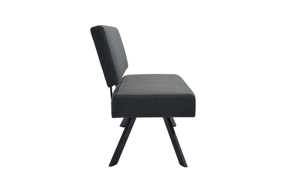 SITZBANK Dunkelgrau  - Dunkelgrau/Schwarz, MODERN, Textil/Metall (138/83/60cm) - MID.YOU