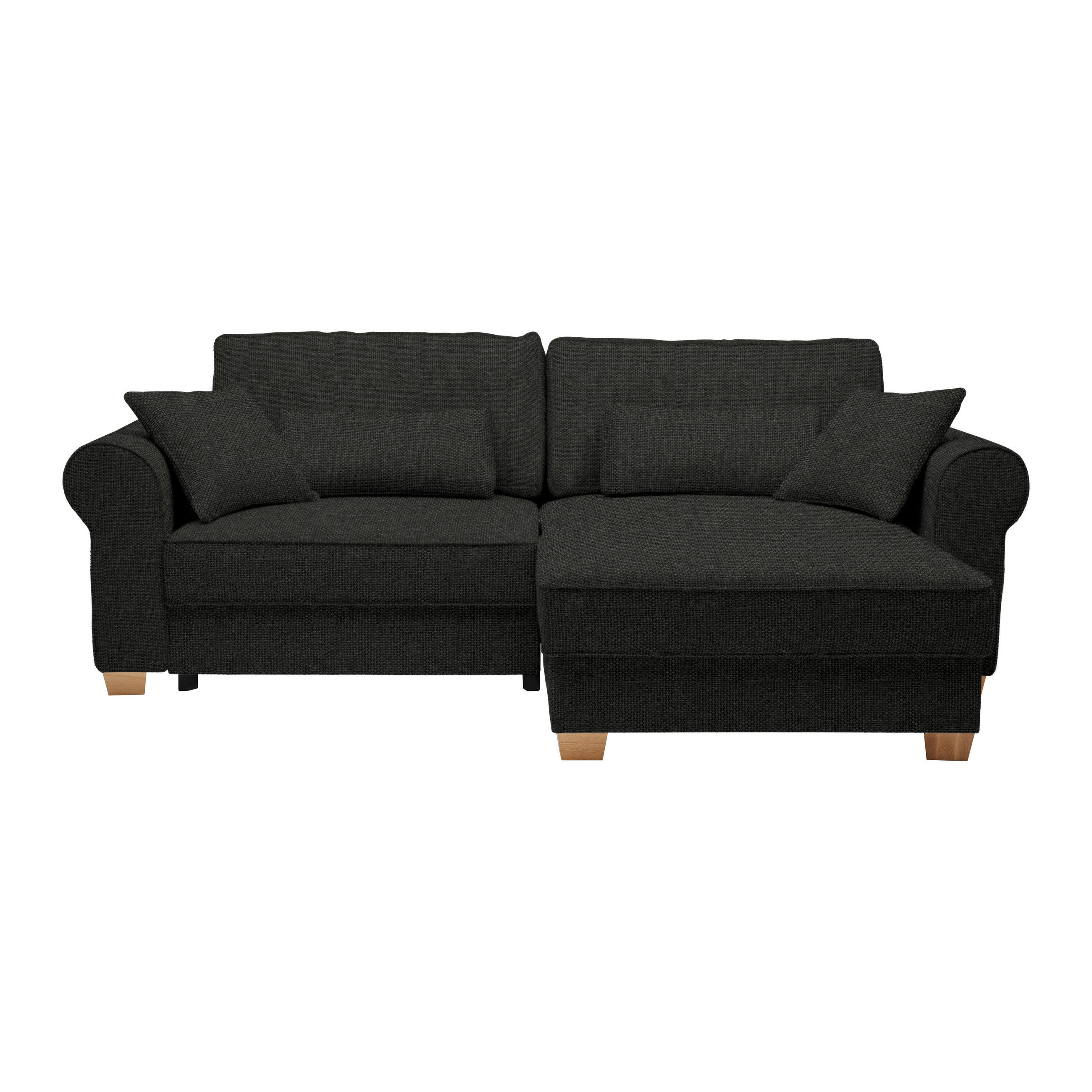HÖRNSOFFA i svart  - svart, Modern, trämaterial/trä (255/185cm) - MID.YOU