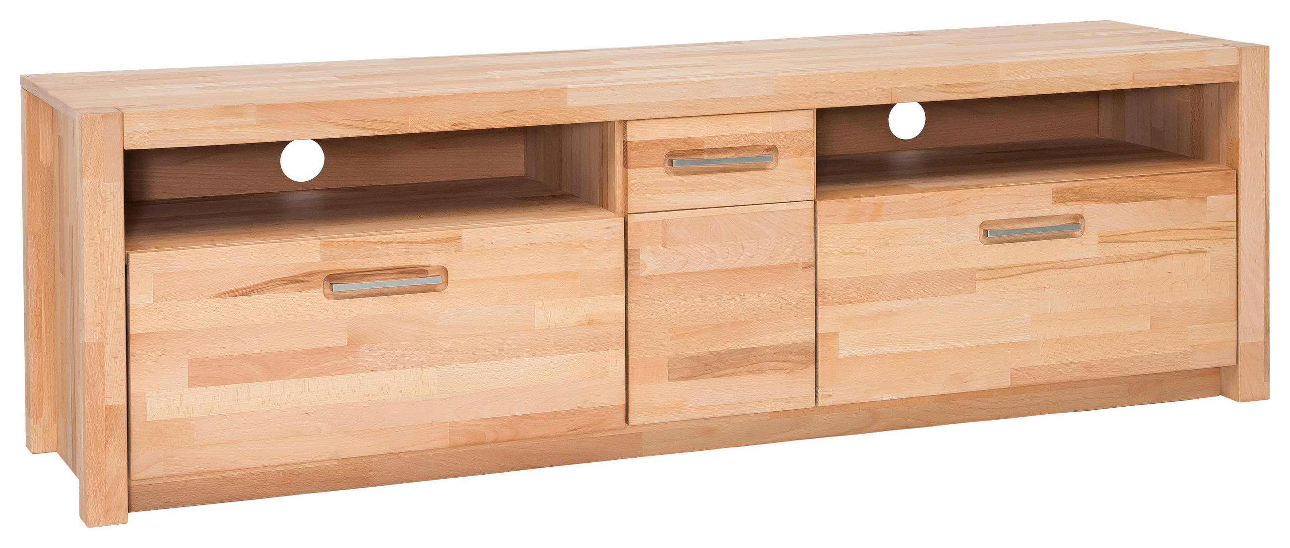 TV-ELEMENT - Buchefarben/Alufarben, Design, Holz/Metall (185/58/50cm) - MID.YOU