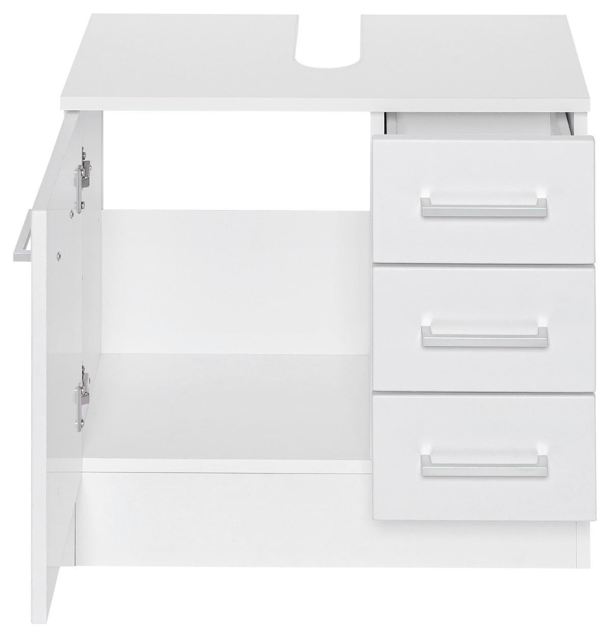 WASCHBECKENUNTERSCHRANK 60/56/35 cm  - Chromfarben/Weiß, MODERN, Holzwerkstoff/Metall (60/56/35cm) - Held