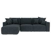 ECKSOFA in Lederlook Anthrazit  195/293 cm  - Chromfarben/Anthrazit, KONVENTIONELL, Kunststoff/Textil (195/293cm) - Carryhome