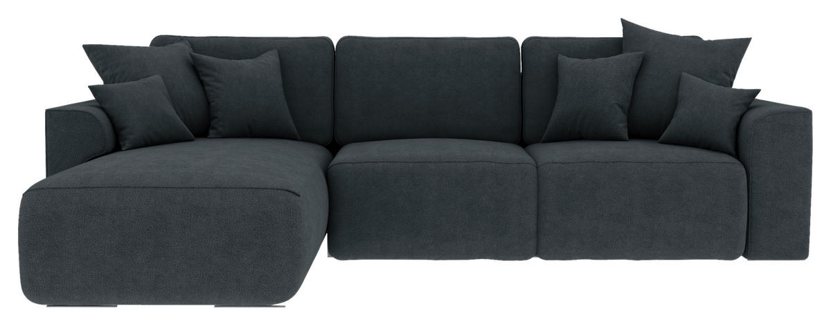 ECKSOFA in Lederlook Anthrazit  195/293 cm  - Chromfarben/Anthrazit, KONVENTIONELL, Kunststoff/Textil (195/293cm) - Carryhome