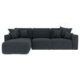 ECKSOFA in Lederlook Anthrazit  - Chromfarben/Anthrazit, KONVENTIONELL, Kunststoff/Textil (195/293cm) - Carryhome