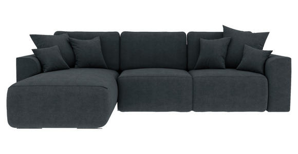 ECKSOFA in Lederlook Anthrazit  - Chromfarben/Anthrazit, KONVENTIONELL, Kunststoff/Textil (195/293cm) - Carryhome