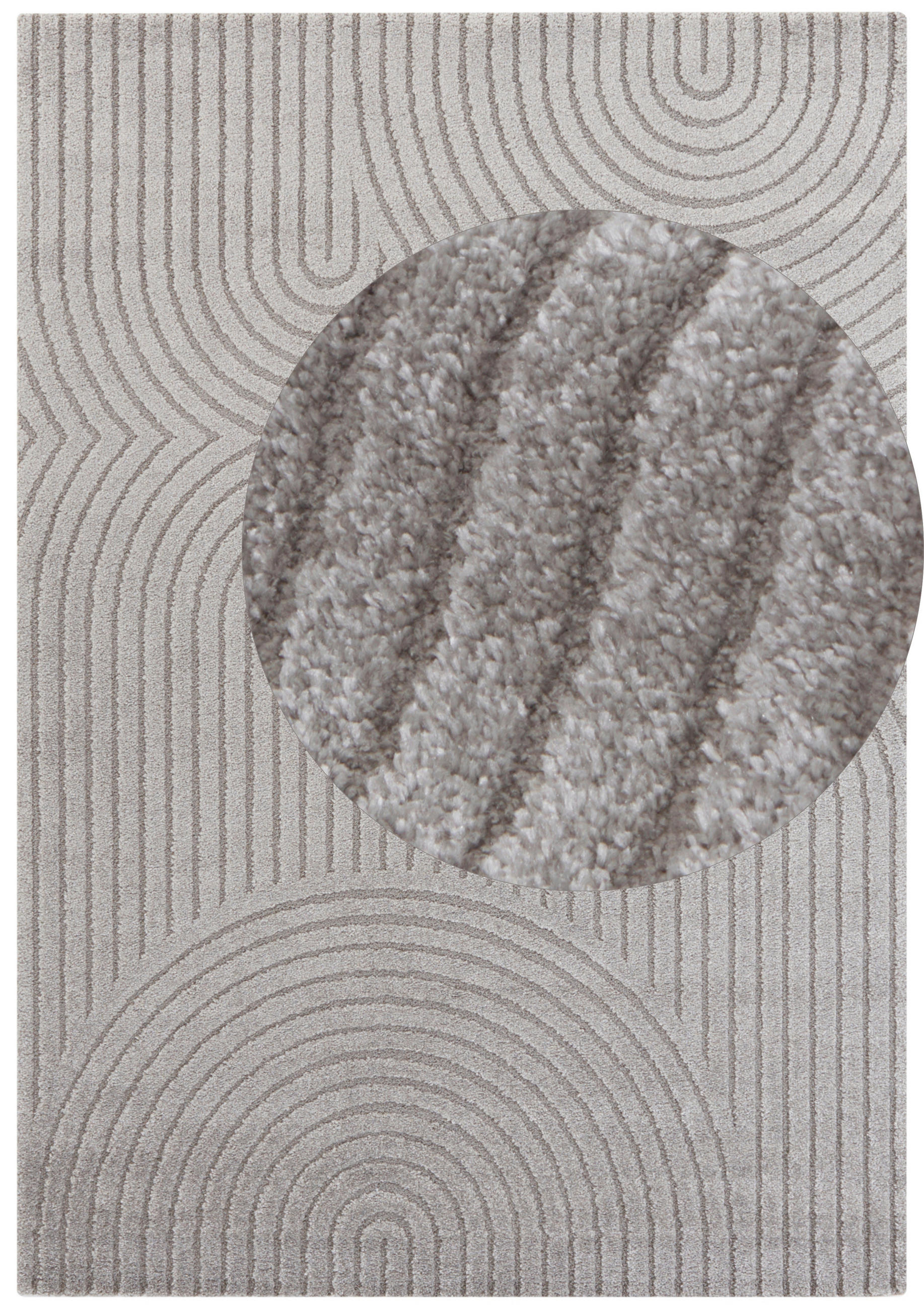 HOCHFLORTEPPICH 160/230 cm New York Grau rechteckig  - Grau, Basics, Kunststoff/Textil (160/230cm) - Elle Decoration