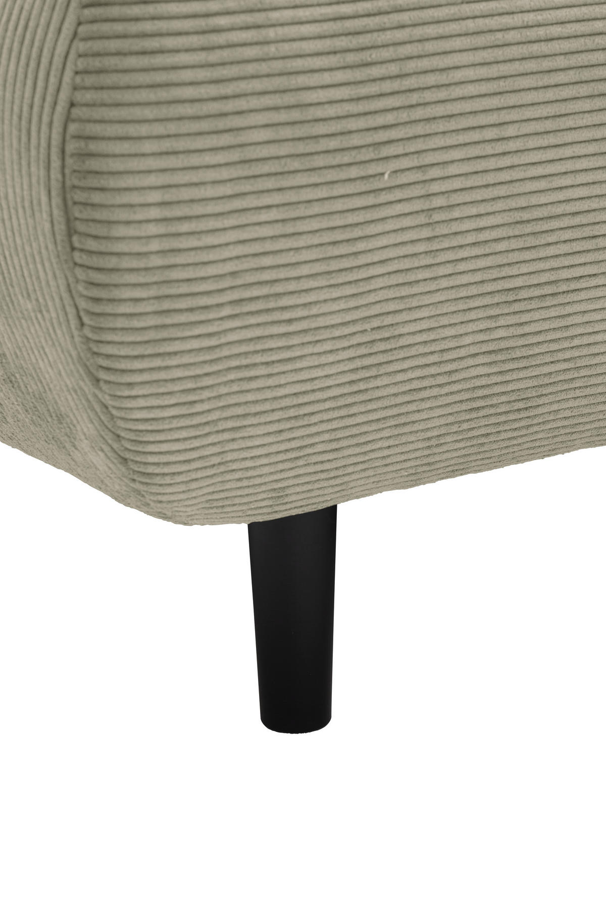 ECKSOFA Ottomane rechts, Eckteil  Sandfarben Feincord  - Sandfarben/Schwarz, Design, Holz/Textil (288/215cm) - Pure Home Lifestyle