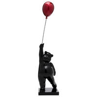 DEKOBÄR - Schwarz Hochglanz/Rot, Design, Kunststoff (16/73/16cm) - Kare-Design