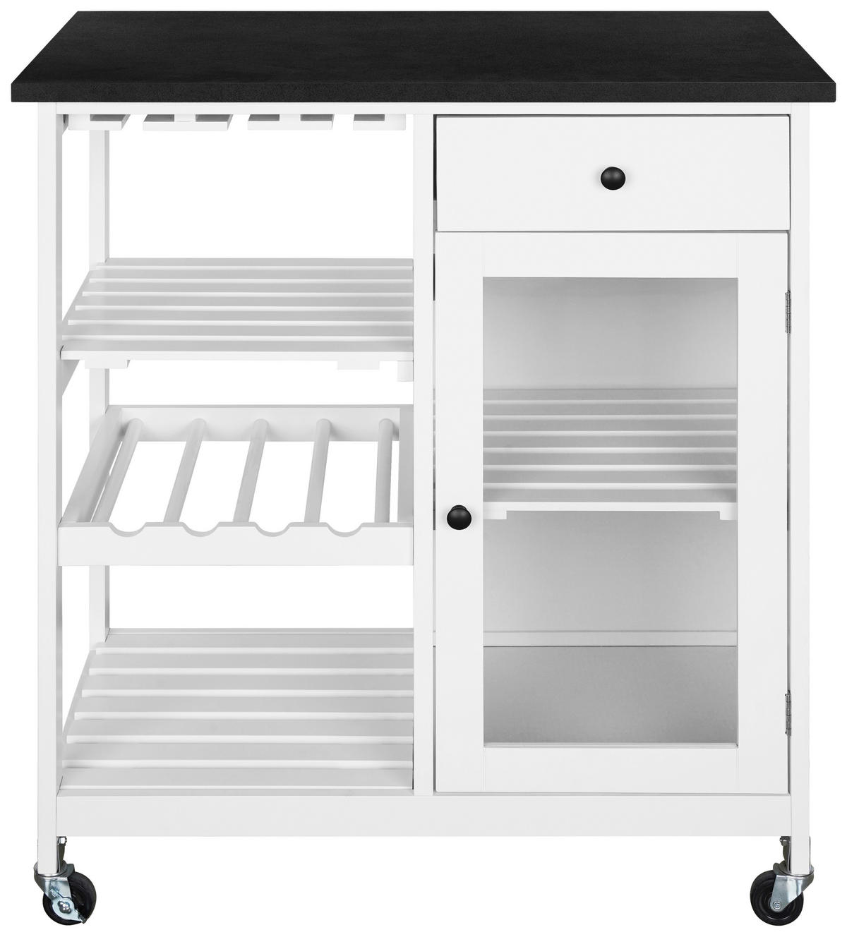 KÜCHENINSEL   in Schwarz, Weiß  - Schwarz/Weiß, Basics, Holzwerkstoff/Kunststoff (76/87/48cm) - MID.YOU