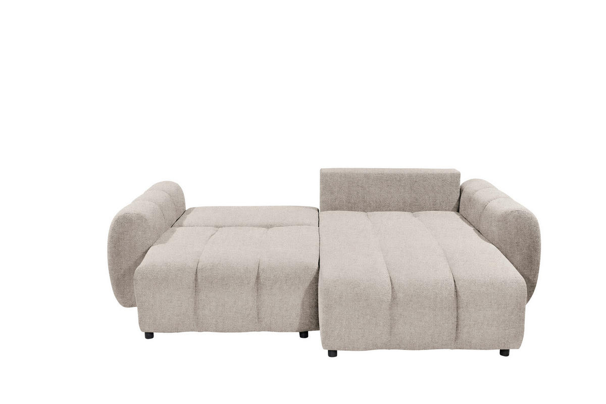 ECKSOFA Webstoff Beige  - Beige/Schwarz, Design, Kunststoff/Textil (260/192cm) - MID.YOU