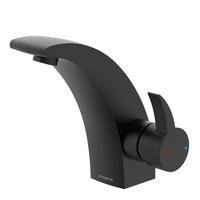 WASCHTISCHARMATUR 5,0/17,0/15,0 cm  - Schwarz, Modern, Metall (5,0/17,0/15,0cm) - Schütte