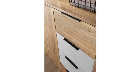 SIDEBOARD in 135/89/40 cm - Eichefarben/Schwarz, KONVENTIONELL, Holzwerkstoff/Kunststoff (135/89/40cm) - Carryhome