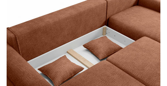 ECKSOFA Terracotta Chenille  - Terracotta/Grau, KONVENTIONELL, Kunststoff/Textil (293/205cm) - Carryhome