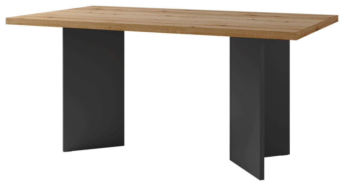 ESSTISCH rechteckig Anthrazit, Eichefarben  - Eichefarben/Anthrazit, MODERN, Holzwerkstoff (160/90/75,5cm) - MID.YOU
