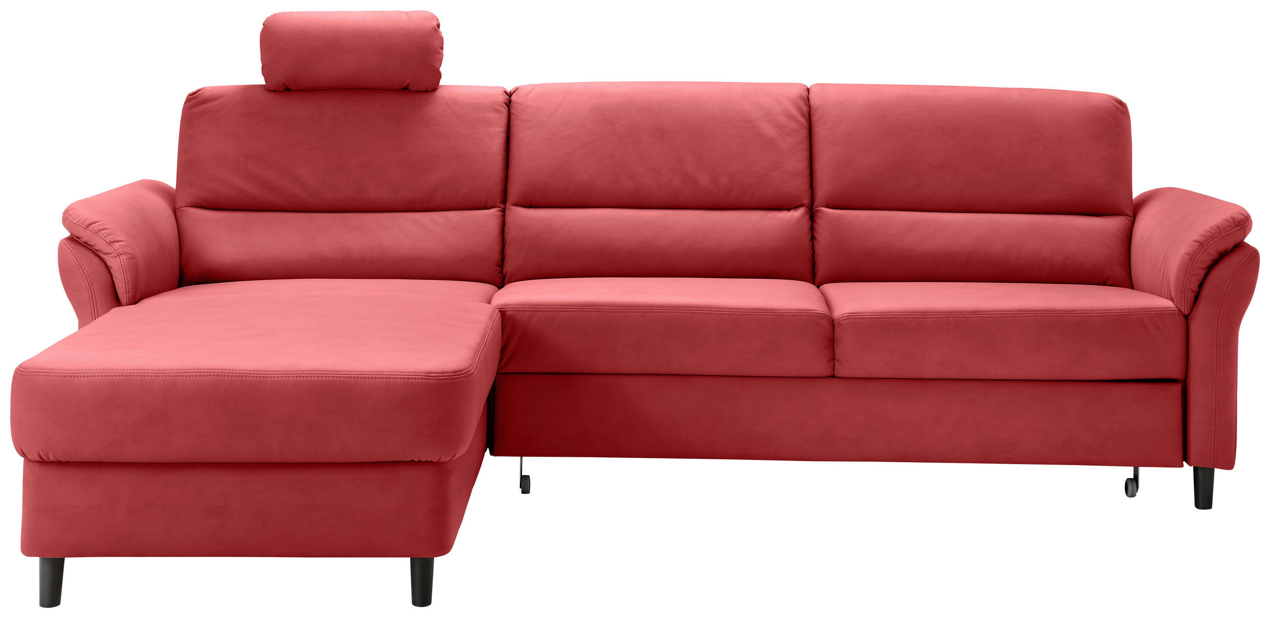 ECKSOFA in Lederlook Rot  - Rot/Schwarz, MODERN, Holz/Textil (176/279cm) - Livetastic