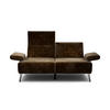 2-SITZER-SOFA Samt Braun  - Schwarz/Braun, Design, Textil/Metall (164-194/85/86-94cm) - SENSOO