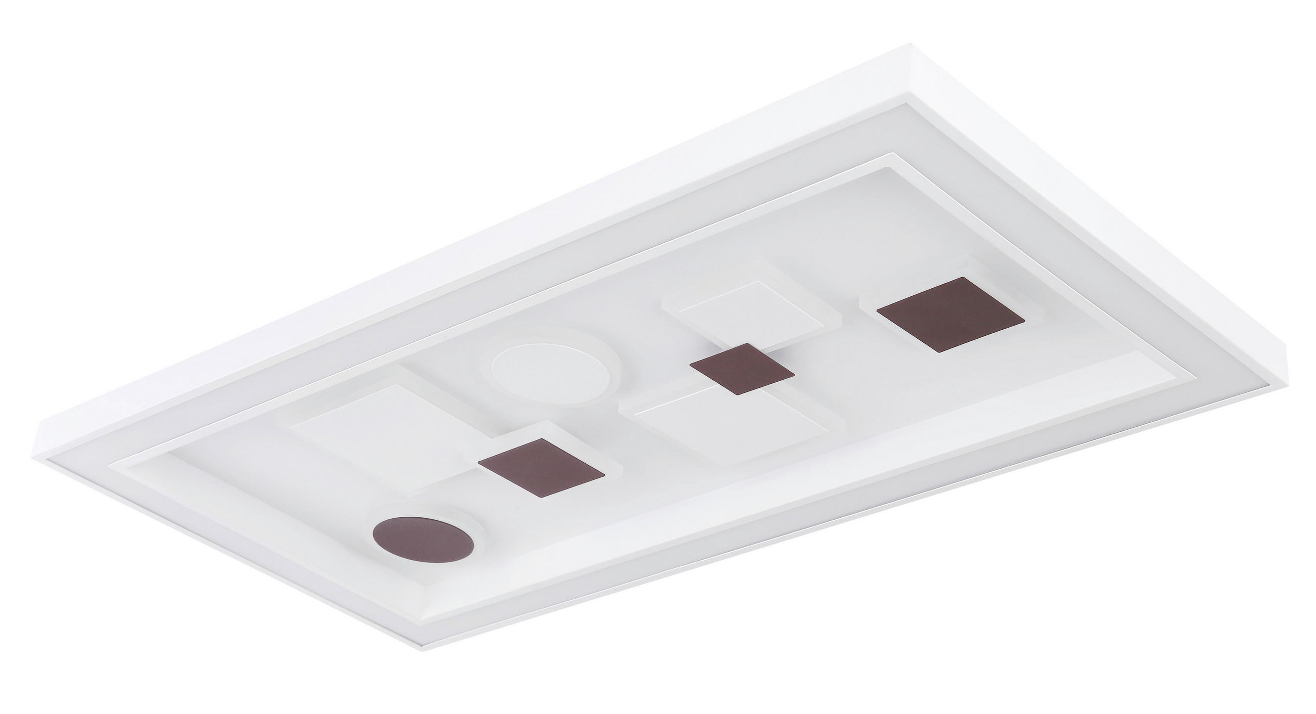 LED-DECKENLEUCHTE 55 W    80/40/7 cm  - Weiss/Opal, Design, Kunststoff/Metall (80/40/7cm) - Globo