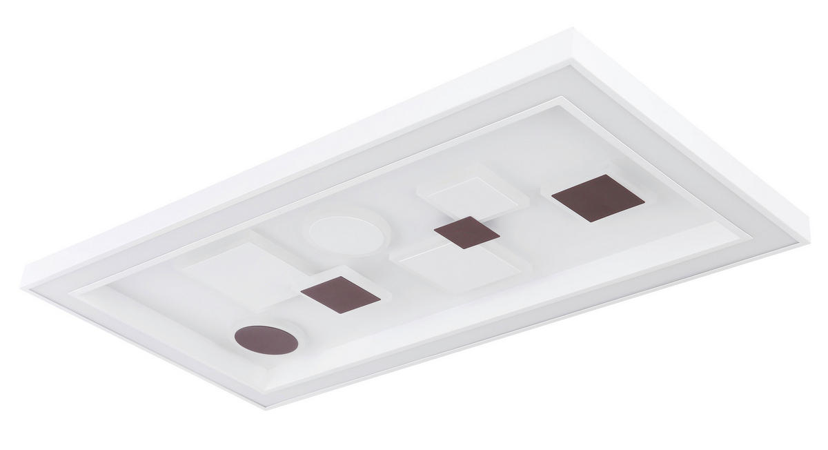 LED-DECKENLEUCHTE 55 W    80/40/7 cm  - Weiss/Opal, Design, Kunststoff/Metall (80/40/7cm) - Globo