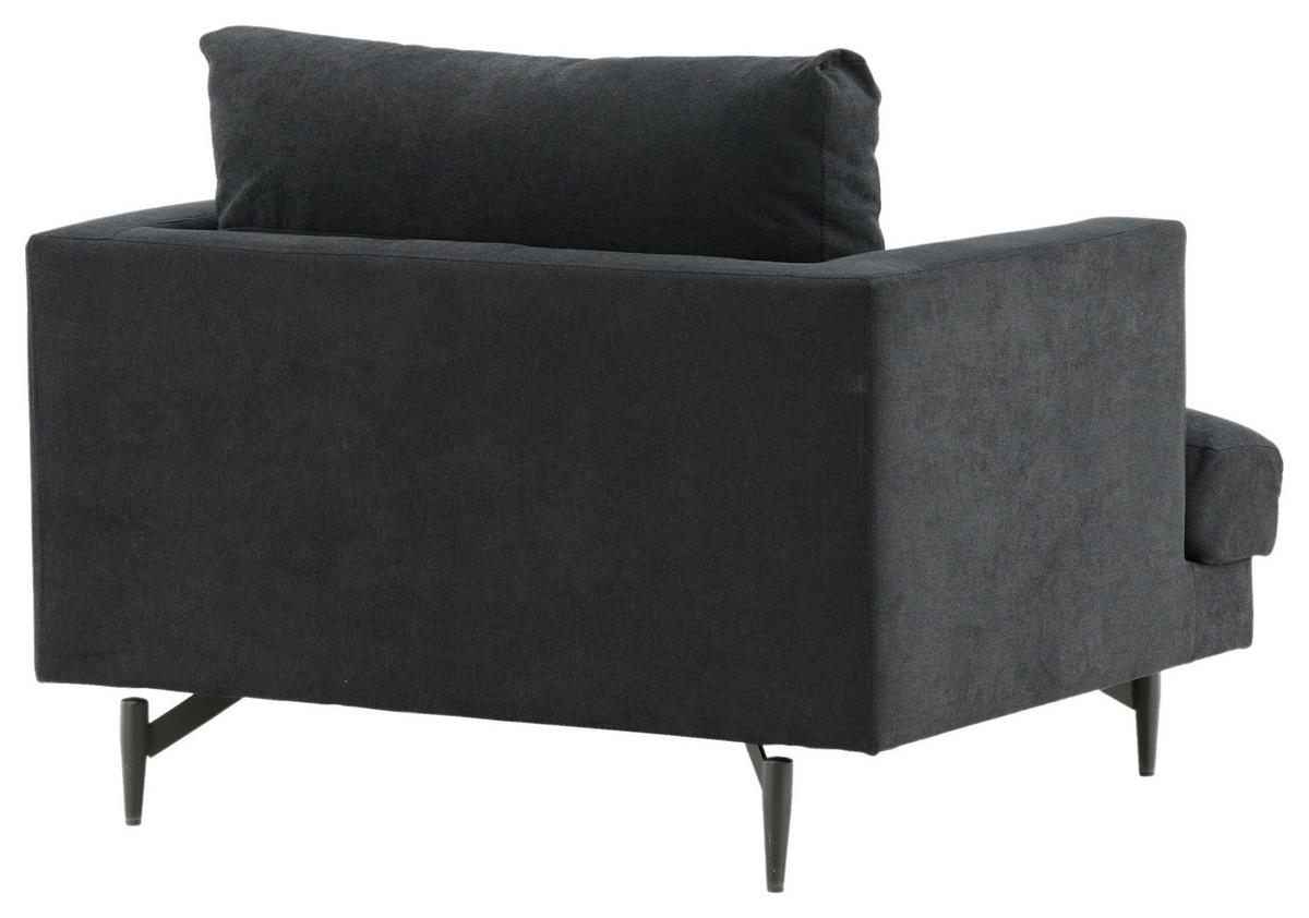 FÅTÖLJ i metall, textil svart  - svart, Design, metall/textil (104/82/92cm) - Livetastic