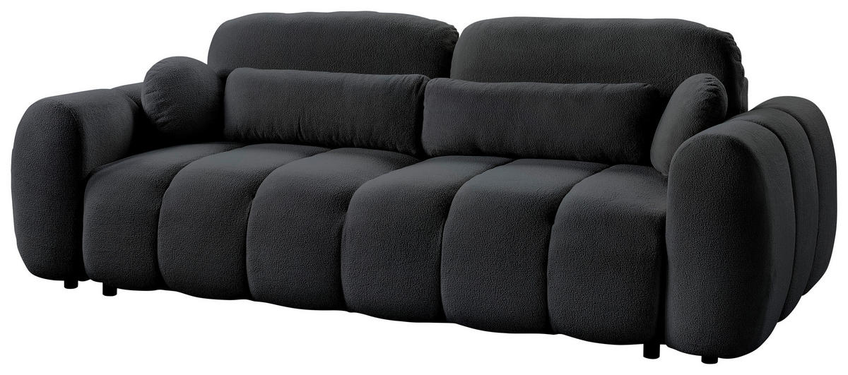 SCHLAFSOFA  mit Webstoff Graugrün  - Schwarz/Graugrün, KONVENTIONELL, Kunststoff/Textil (262/93/117cm) - Carryhome