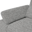 ECKSOFA in Chenille, Flachgewebe Hellgrau  - Hellgrau/Schwarz, Design, Textil/Metall (318/165cm) - Xora