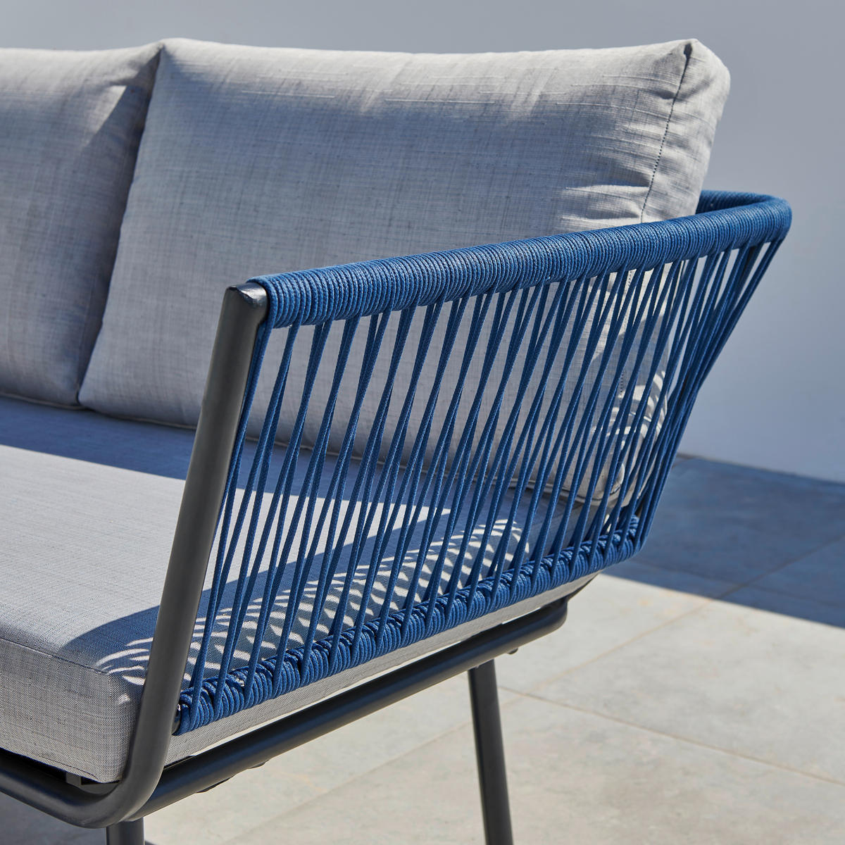 Mobilier Terasă Și Lounge  150/218 cm   - gri deschis/albastru, Modern, metal/textil (150/218cm) - Ambia Garden