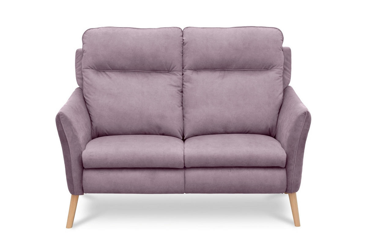 2-SITZER-SOFA  in Mikrofaser Rosa Skandinavisch, Modern  - Buchefarben/Rosa, Design, Holz/Textil (145/110/92cm) - Livetastic