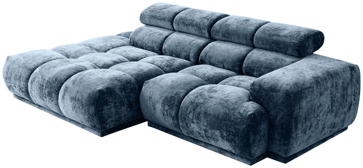 ECKSOFA in Flachgewebe Blau  - Blau, Modern, Textil (150/239cm) - MID.YOU