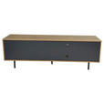 LOWBOARD META in 180/56,2/40 cm - Eichefarben/Anthrazit, Design, Holzwerkstoff/Metall (180/56,2/40cm) - Xora