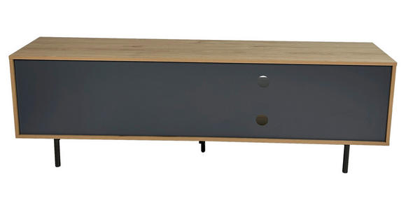 LOWBOARD META in 180/56,2/40 cm - Eichefarben/Anthrazit, Design, Holzwerkstoff/Metall (180/56,2/40cm) - Xora