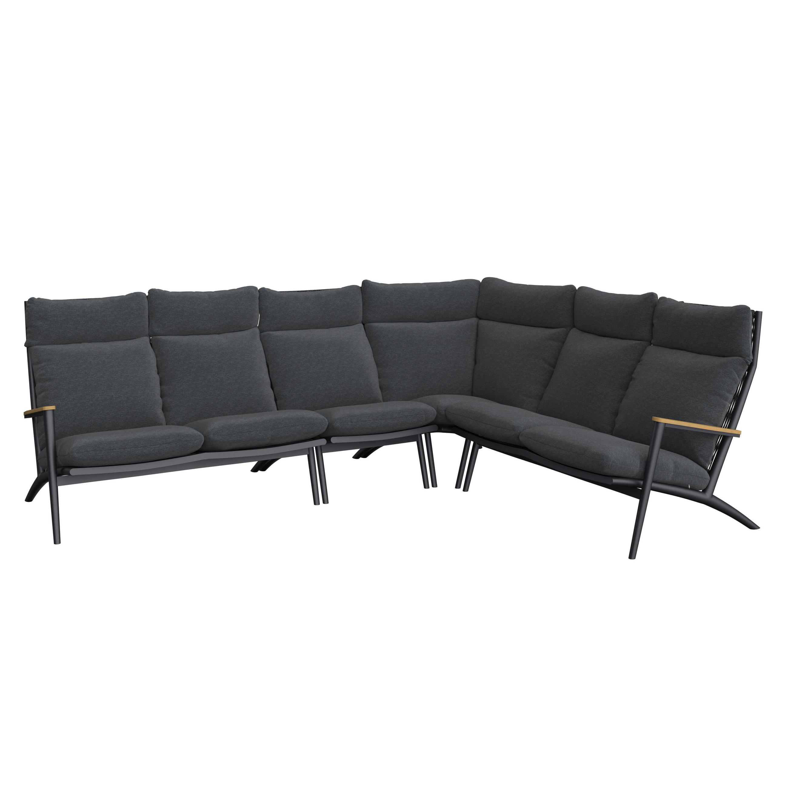 LOUNGE GARNITURA antracit - tamno siva/antracit, Design, drvo/metal (280/220cm) - Amatio