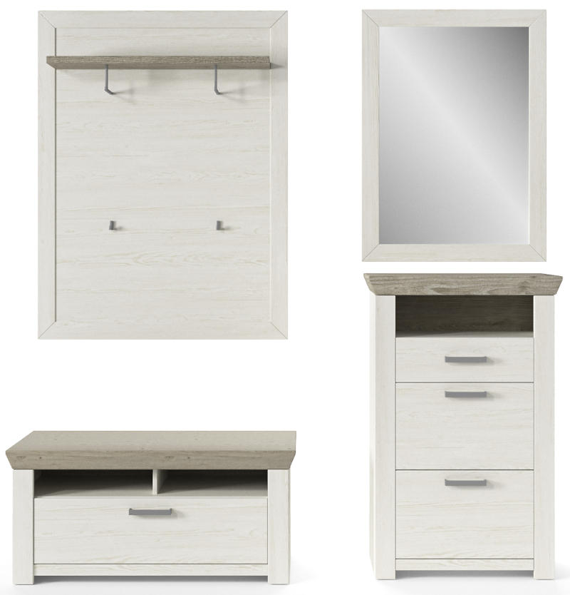 GARDEROBE 4-teilig in 190/209/51,2 cm - Eichefarben/Pinienfarben, Basics, Holzwerkstoff (190/209/51,2cm) - SetOne by Musterring