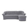 ECKSOFA in Mikrofaser Dunkelgrau  232/146 cm  - Dunkelgrau/Schwarz, KONVENTIONELL, Kunststoff/Textil (232/146cm) - MID.YOU