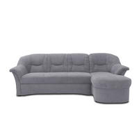 ECKSOFA in Mikrofaser Dunkelgrau  232/146 cm  - Dunkelgrau/Schwarz, KONVENTIONELL, Kunststoff/Textil (232/146cm) - MID.YOU