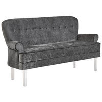 SITZBANK 180/91/75 cm Webstoff Grau Buche massiv  - Weiß/Grau, LIFESTYLE, Holz/Textil (180/91/75cm) - Valdera