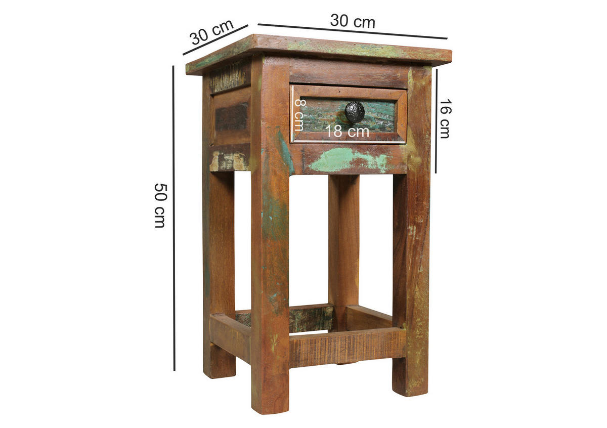 MIZICA, rjava  - črna/rjava, Design, kovina/les (30/30/50cm) - MID.YOU