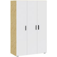 DREHTÜRENSCHRANK Weiss, Eiche Artisan  - Weiss/Schwarz, Modern, Holzwerkstoff/Kunststoff (111/179/52cm) - Carryhome