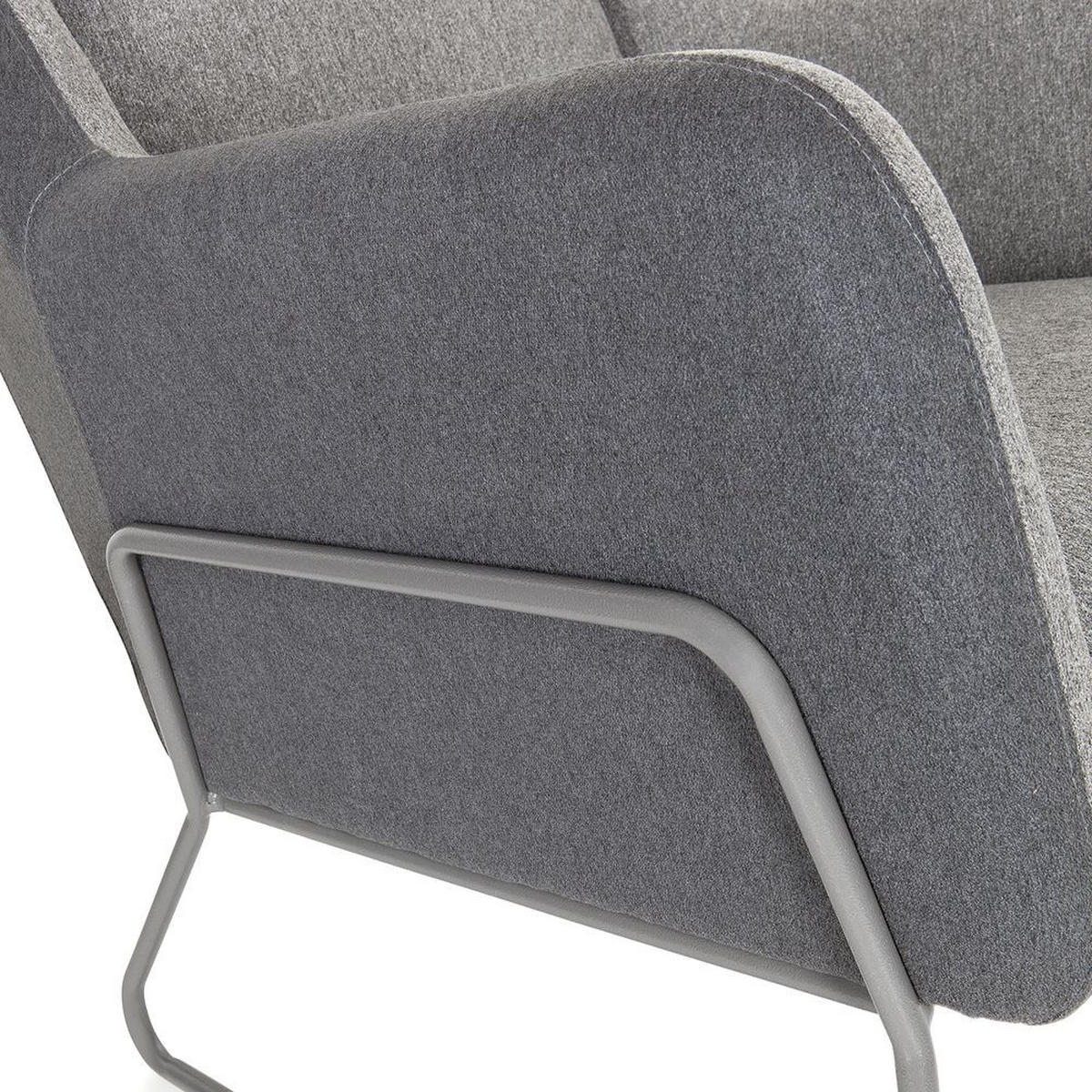 SESSEL in Flachgewebe Hellgrau, Dunkelgrau  - Dunkelgrau/Hellgrau, MODERN, Textil/Metall (74/97/84cm) - MID.YOU
