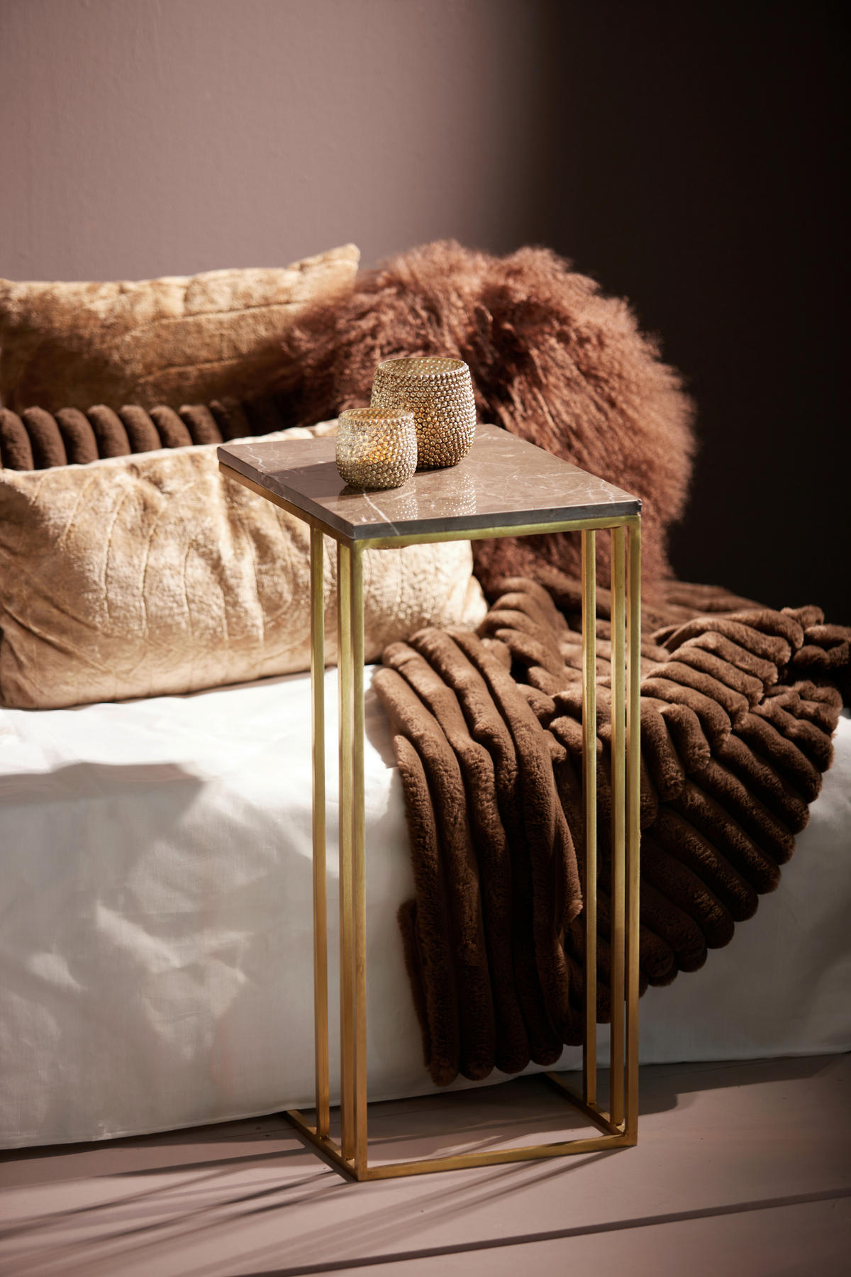 PLAID VAJEN 170/130 cm  - Dunkelbraun, LIFESTYLE, Textil (170/130cm) - Light & Living