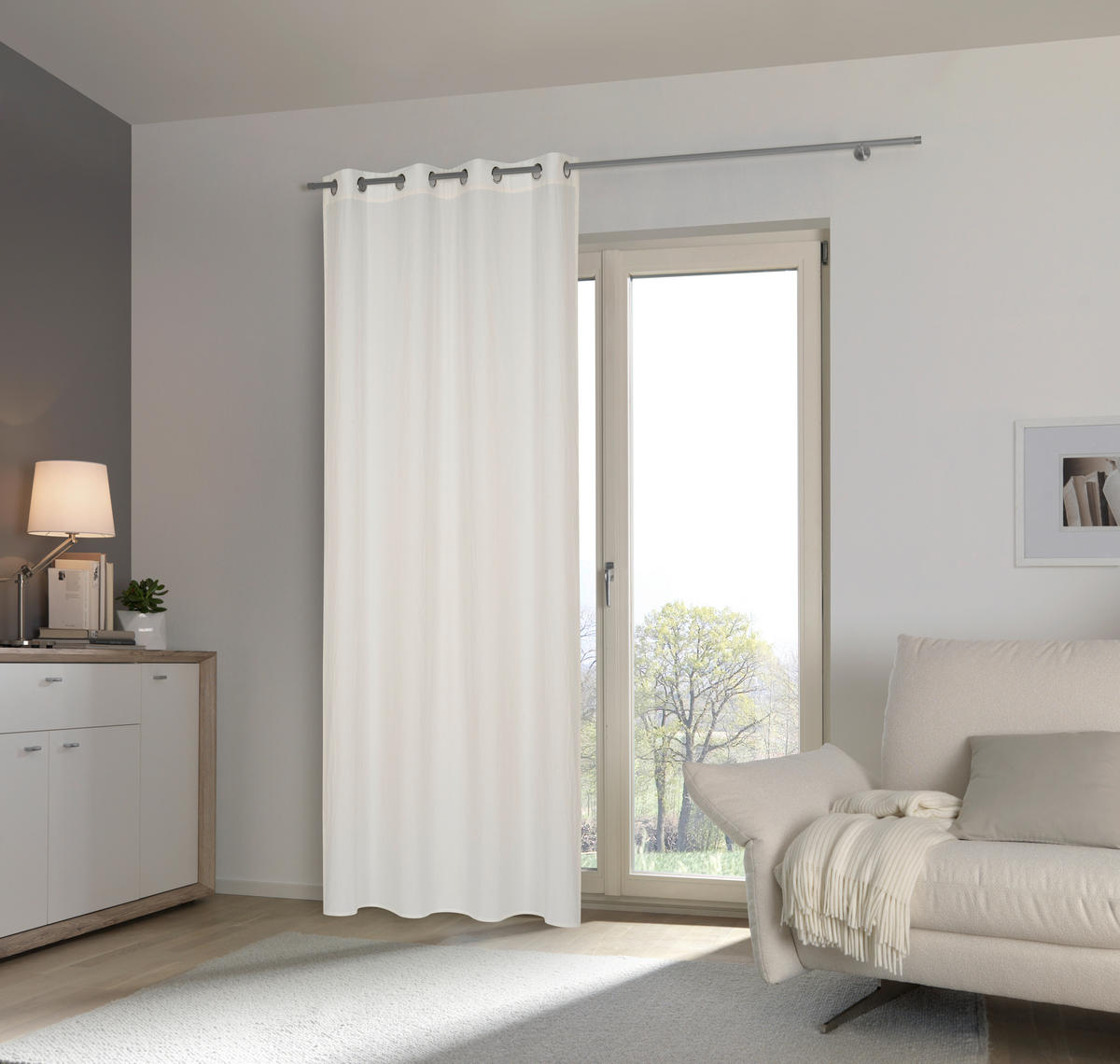 ÖSENVORHANG blickdicht  - Weiß, Basics, Textil (135/255cm) - Esposa
