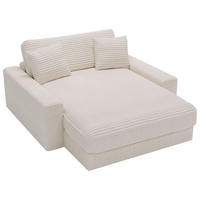 XXL-SESSEL Cord Naturfarben  - Schwarz/Naturfarben, Modern, Kunststoff/Textil (160/87/183cm) - Carryhome