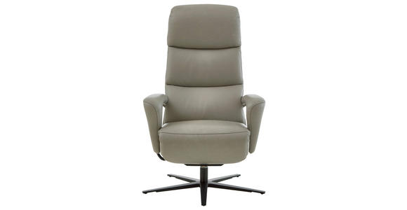 RELAXSESSEL in Leder Greige  - Greige/Schwarz, Design, Leder/Metall (76/110/86cm) - Dieter Knoll