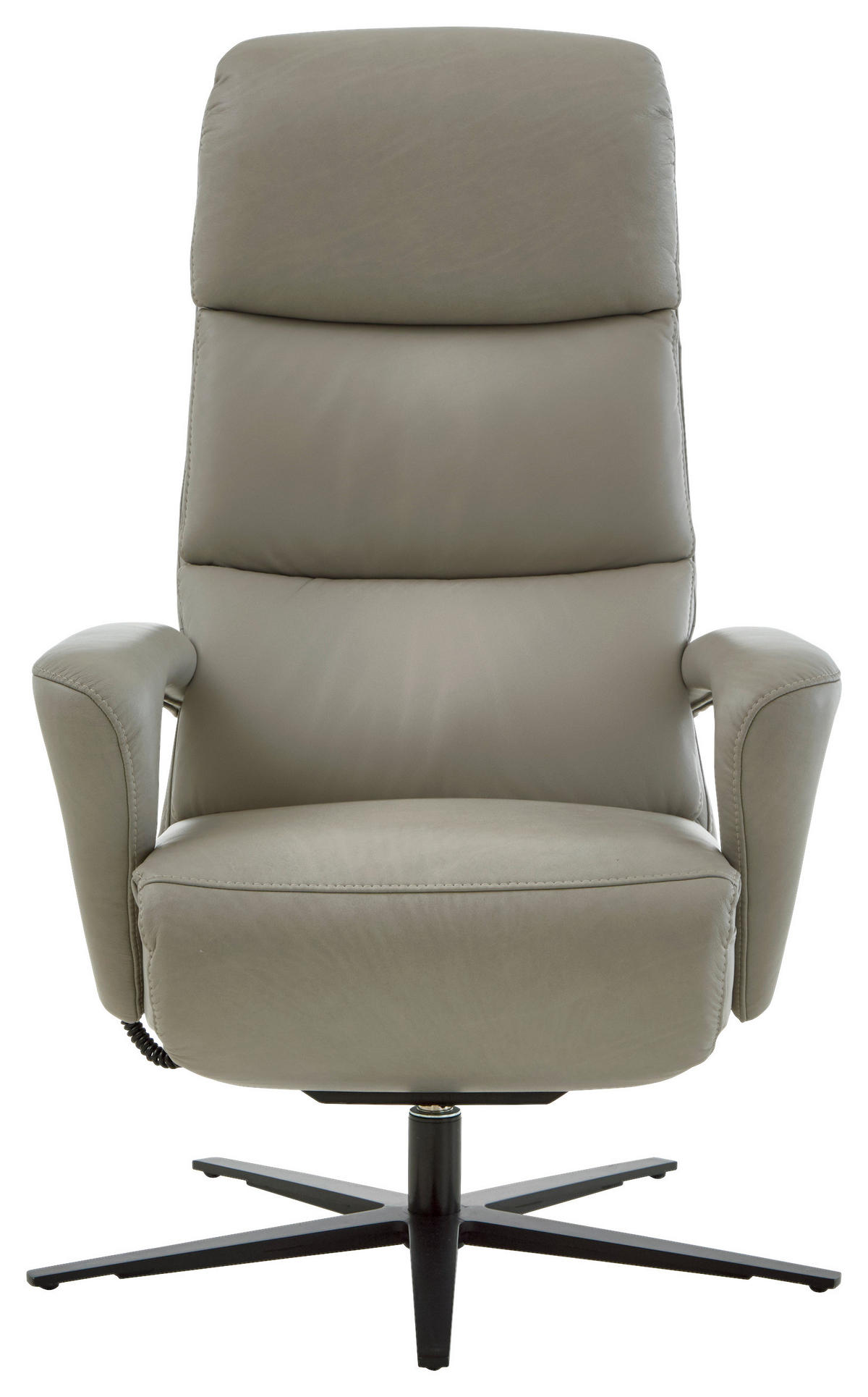 RELAXSESSEL in Leder Greige  - Greige/Schwarz, Design, Leder/Metall (76/110/86cm) - Dieter Knoll