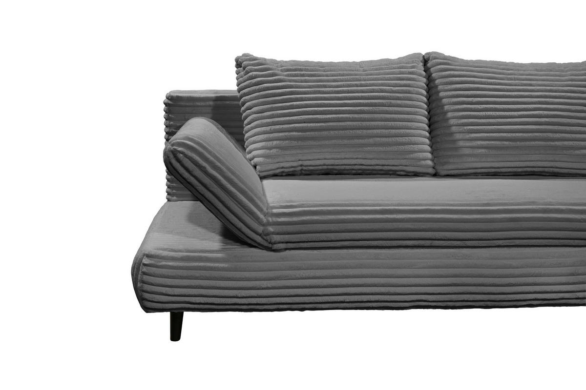 SCHLAFSOFA in Cord Anthrazit  - Anthrazit/Schwarz, Konventionell, Holz/Textil (212/88/101cm) - MID.YOU