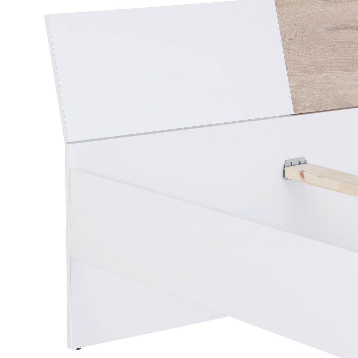 BETT 120/200 cm  in Weiß, Eichefarben  - Eichefarben/Weiß, KONVENTIONELL (120/200cm) - MID.YOU