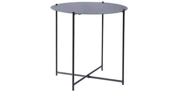 BEISTELLTISCH 49/49/49 cm Anthrazit rund - Anthrazit, Design, Metall (49/49/49cm) - Xora