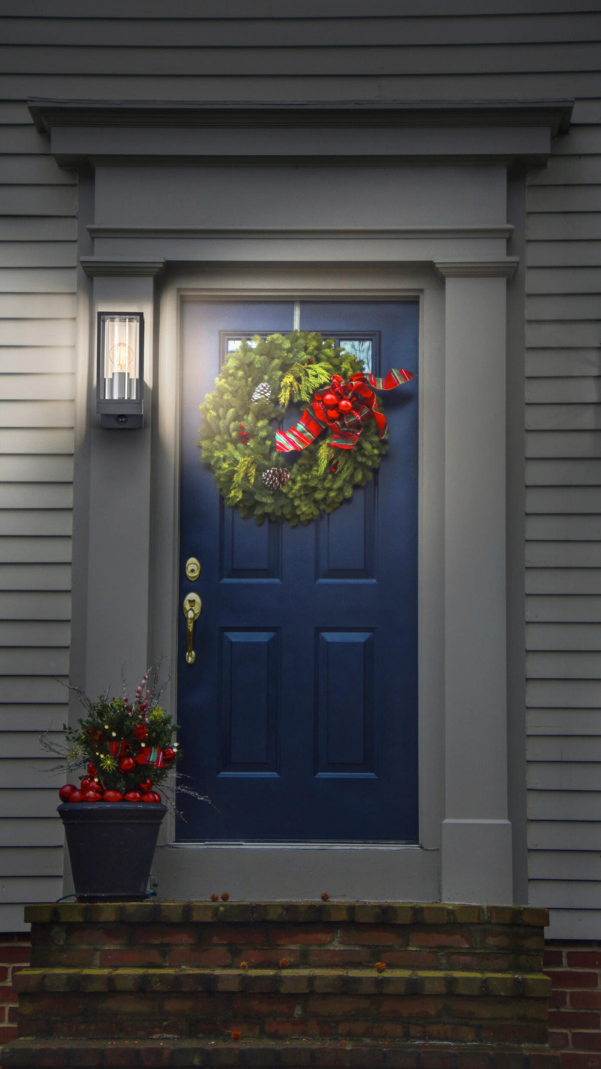 AUßENLEUCHTE 11/14/28,5 cm   - Dunkelgrau, Basics, Glas/Metall (11/14/28,5cm) - Osram